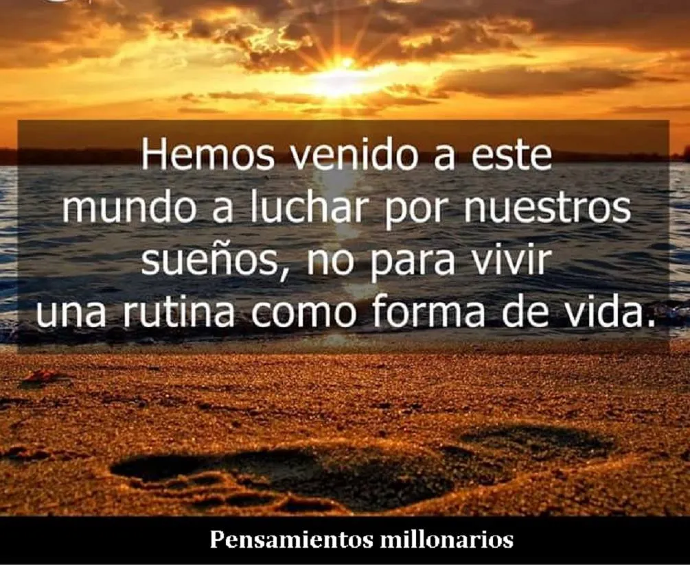 Hemos venido a este mundo a luchar por nuestros sueños.
