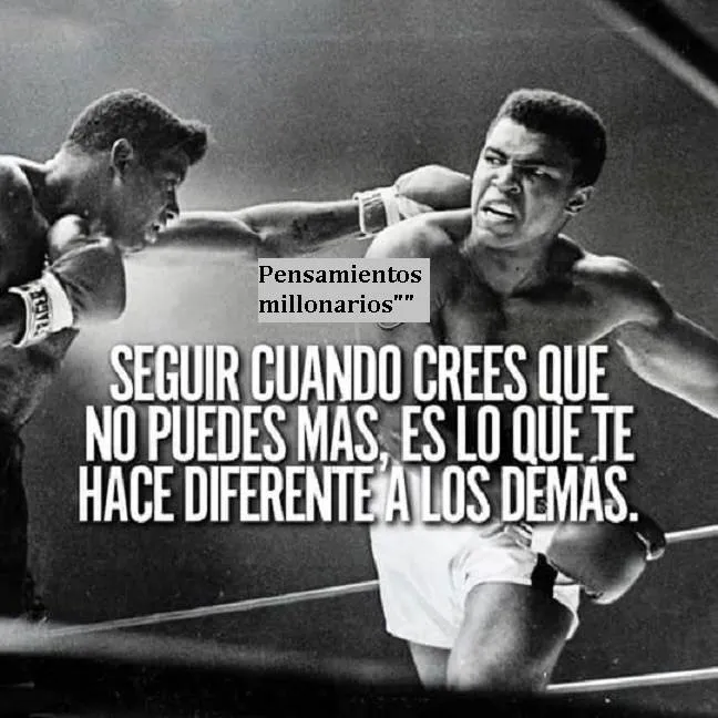Seguir cuando crees que no puedes más, es lo que te hace diferente a los demás.