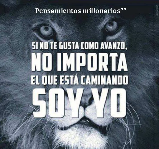 Si no te gusta como avanzo, no importa, el que está caminando soy yo.