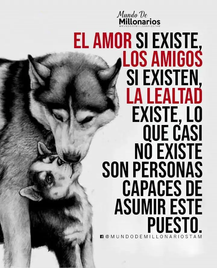 El amor sí existe, los amigos sí existen, la lealtad existe.
