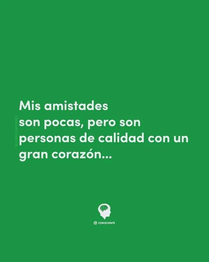 Mis amistades son pocas.