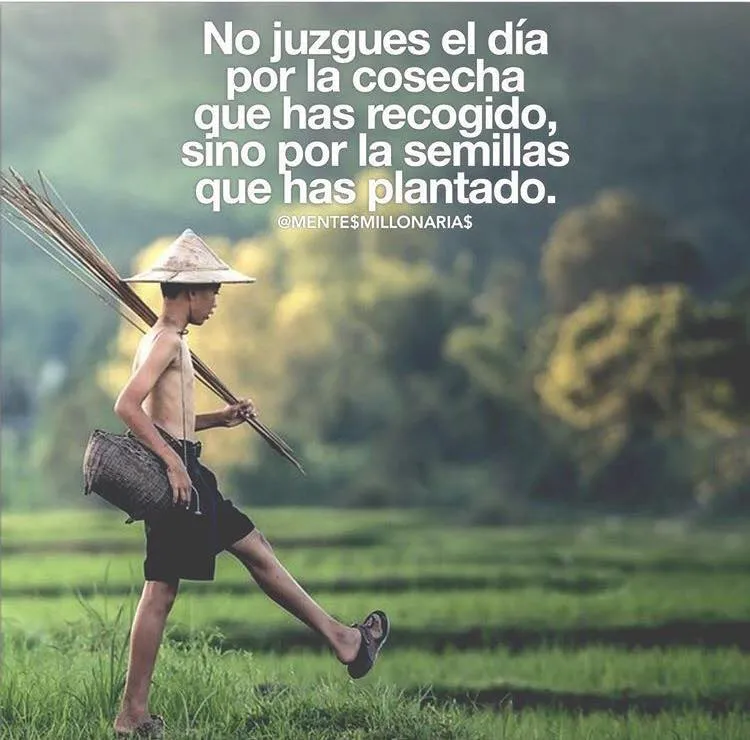 No juzgues el día por la cosecha que has recogido.