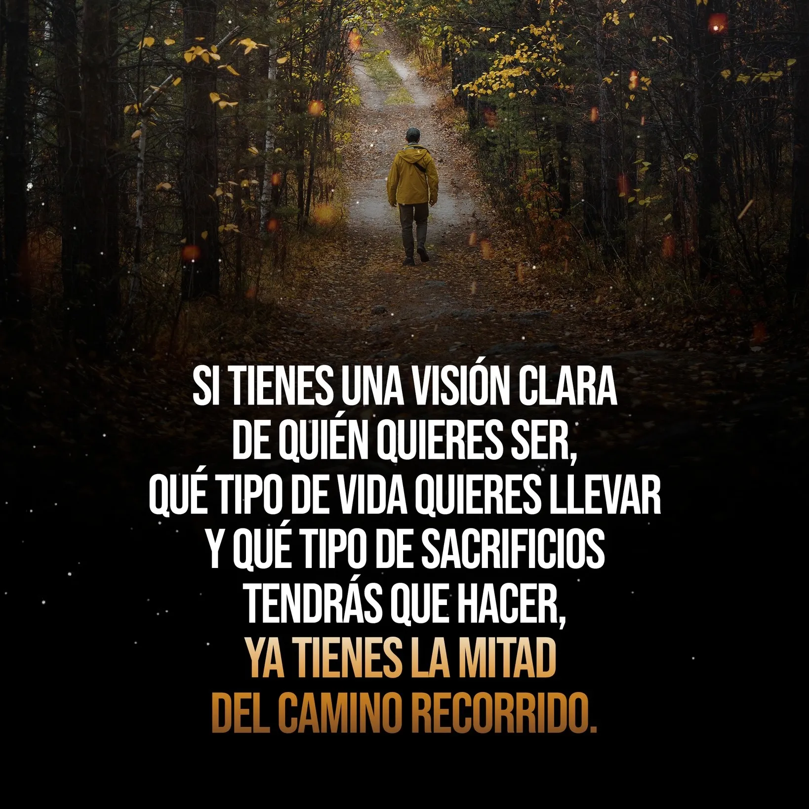 Si tienes una visión clara de quién quieres ser, qué tipo de vida quieres llevar y qué tipo de sacrificios tendrás que hacer. . .