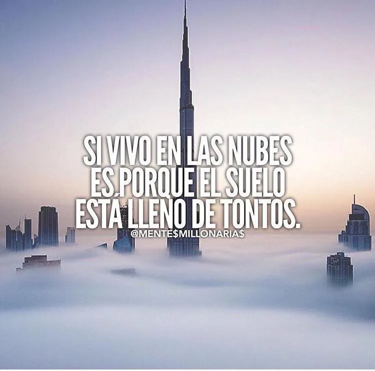 Vivo en las nubes porque el suelo está lleno de tontos.