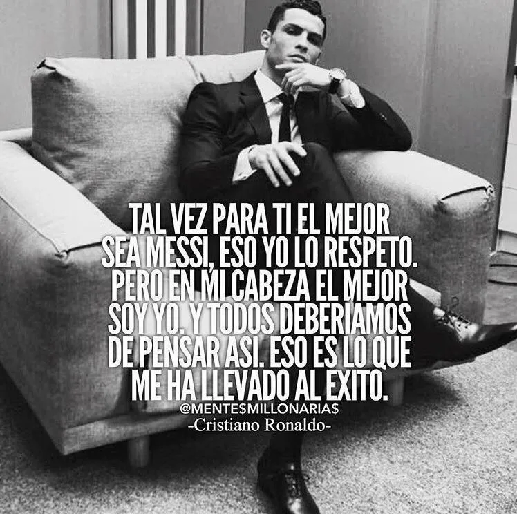 Cristiano ronaldo piensa que él es el mejor jugador de fútbol del mundo.