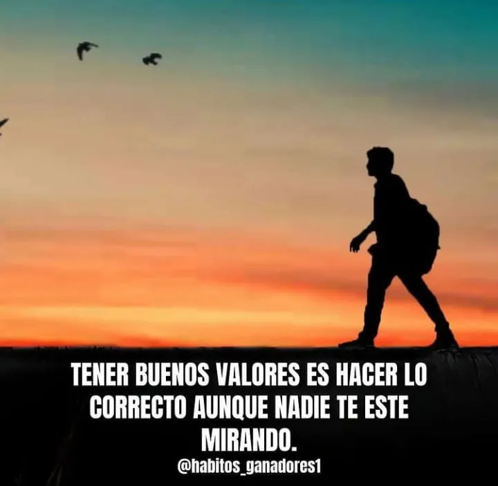 Tener buenos valores es hacer lo correcto aunque nadie te esté mirando.