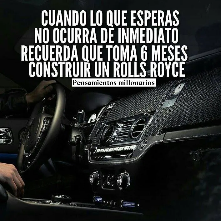 Recuerda que toma meses construir un rolls royce.