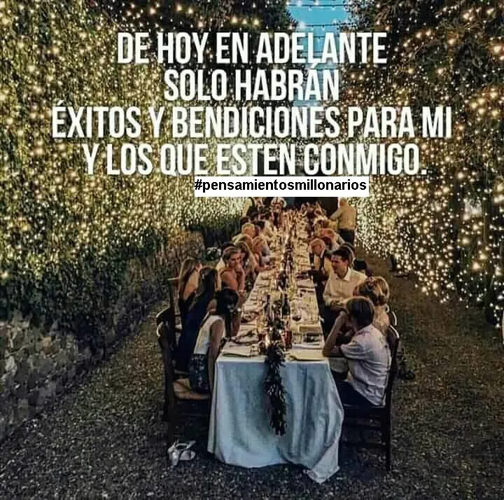A partir de hoy solo habrán éxitos y bendiciones para mí y los que estén conmigo.
