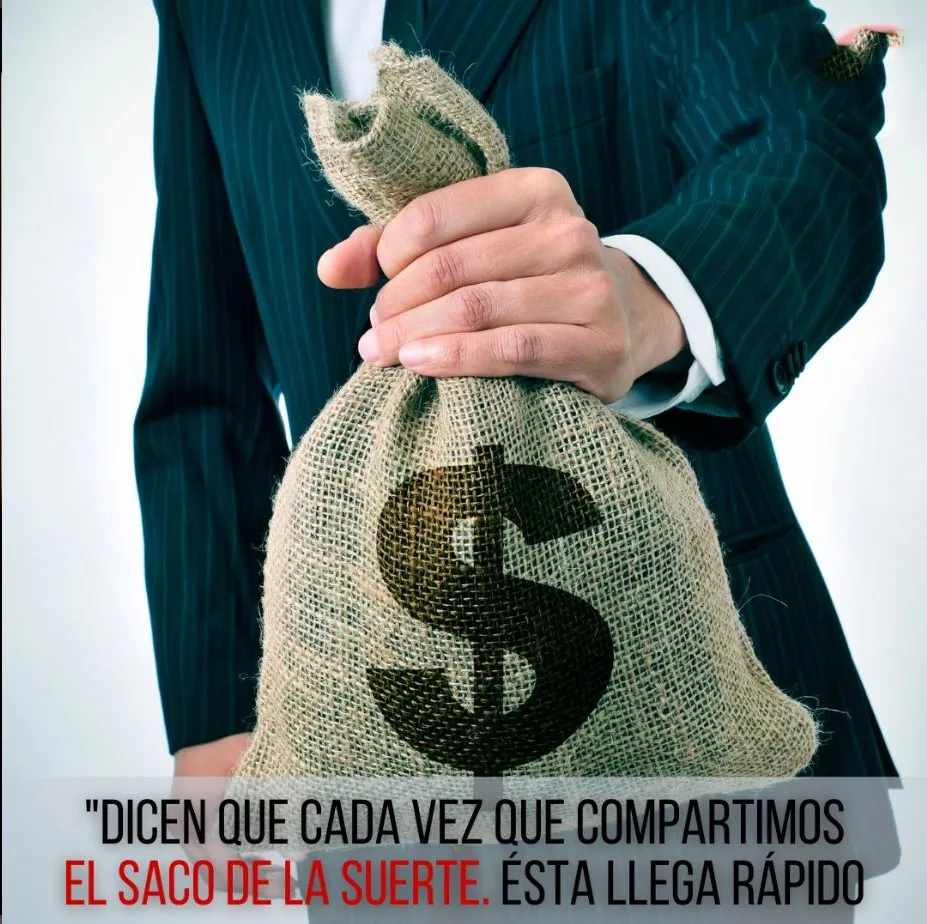 Se dice que cada vez que compartimos el saco de la suerte esta llega rápido.