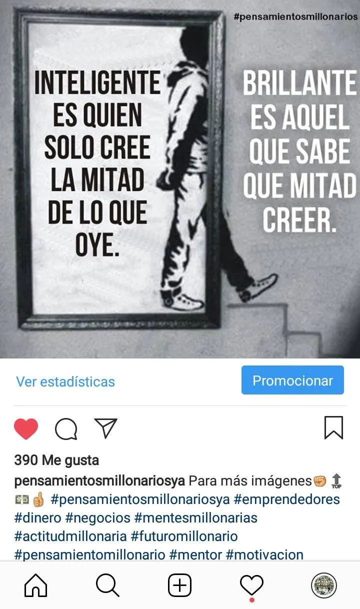 Inteligente es quien solo cree la mitad de lo que oye.