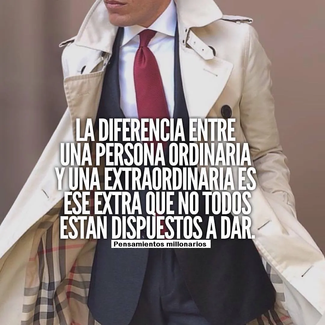 La diferencia entre una persona ordinaria y una extraordinaria es ese extra que no todos están dispuestos a dar.