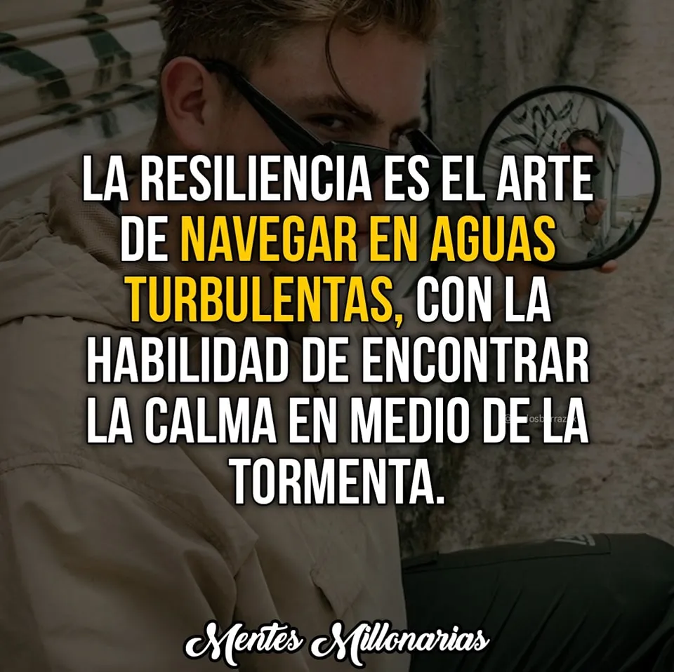 La resiliencia es el arte de navegar en aguas turbulentas.