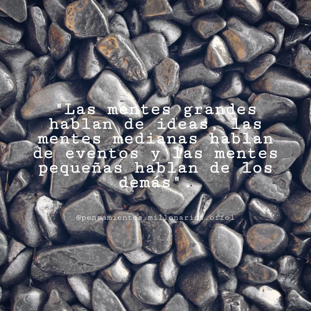 Las mentes grandes hablan de ideas.