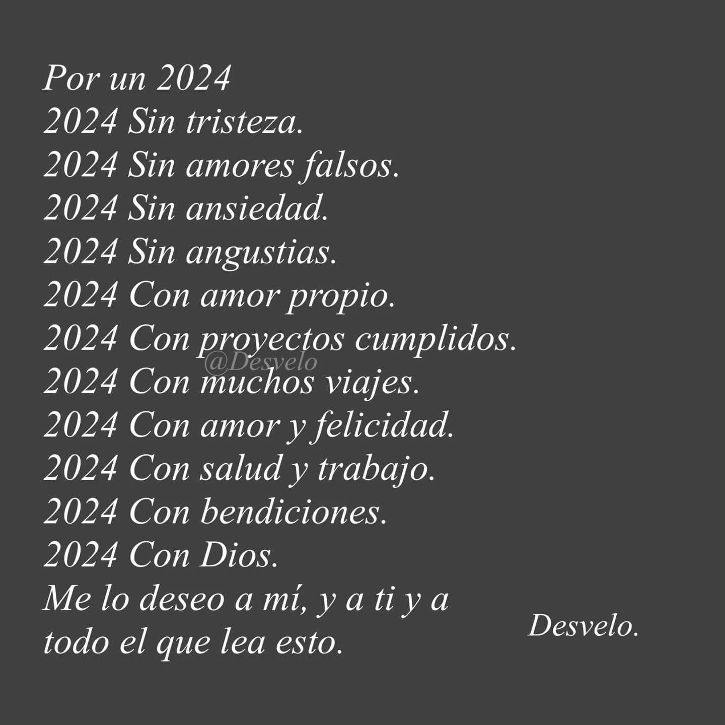 Transcripción por un sin tristezas, sin amores falsos, sin ansiedad, sin angustias.