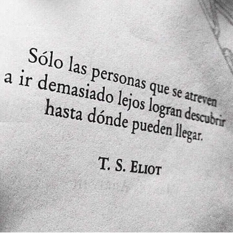 Las personas que se atreven a ir demasiado lejos logran descubrir. . .