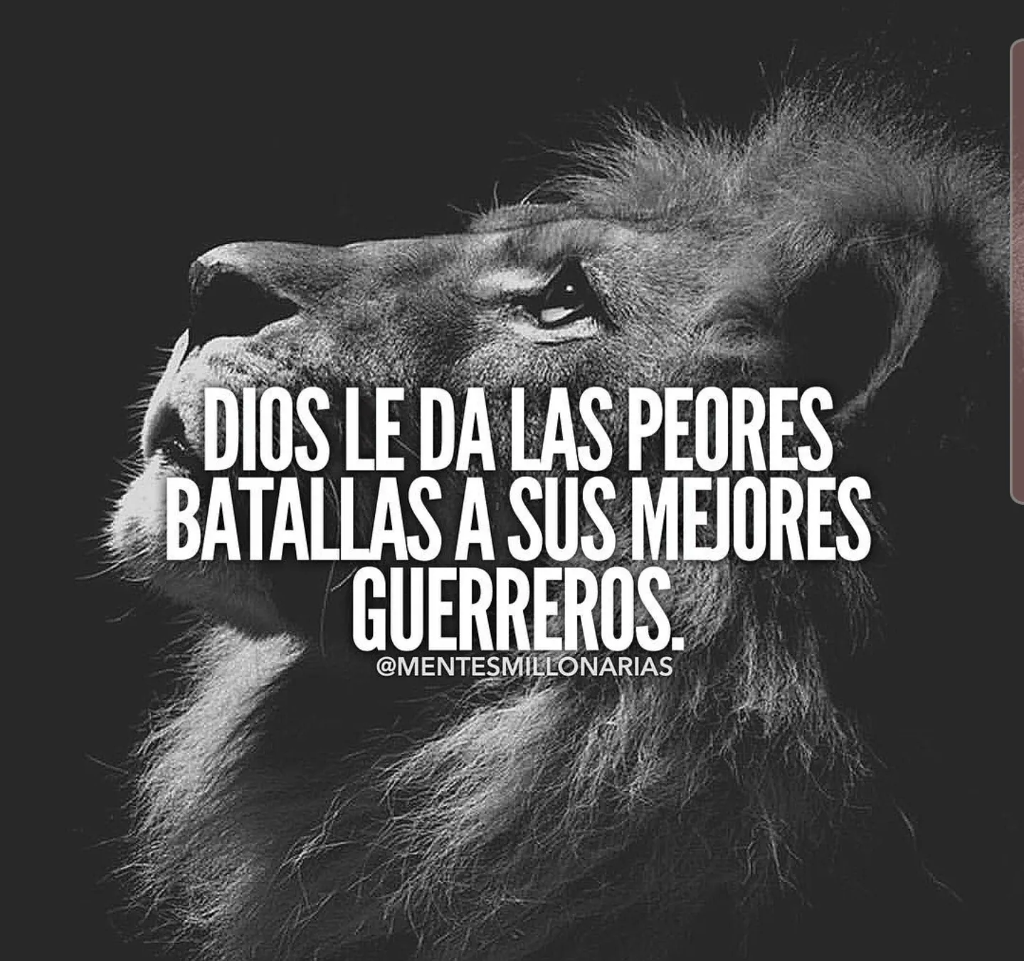 Dios le da las peores batallas a sus mejores guerreros.