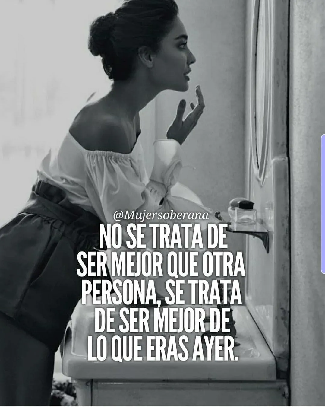 La primera oración es no se trata de ser mejor que otra persona.